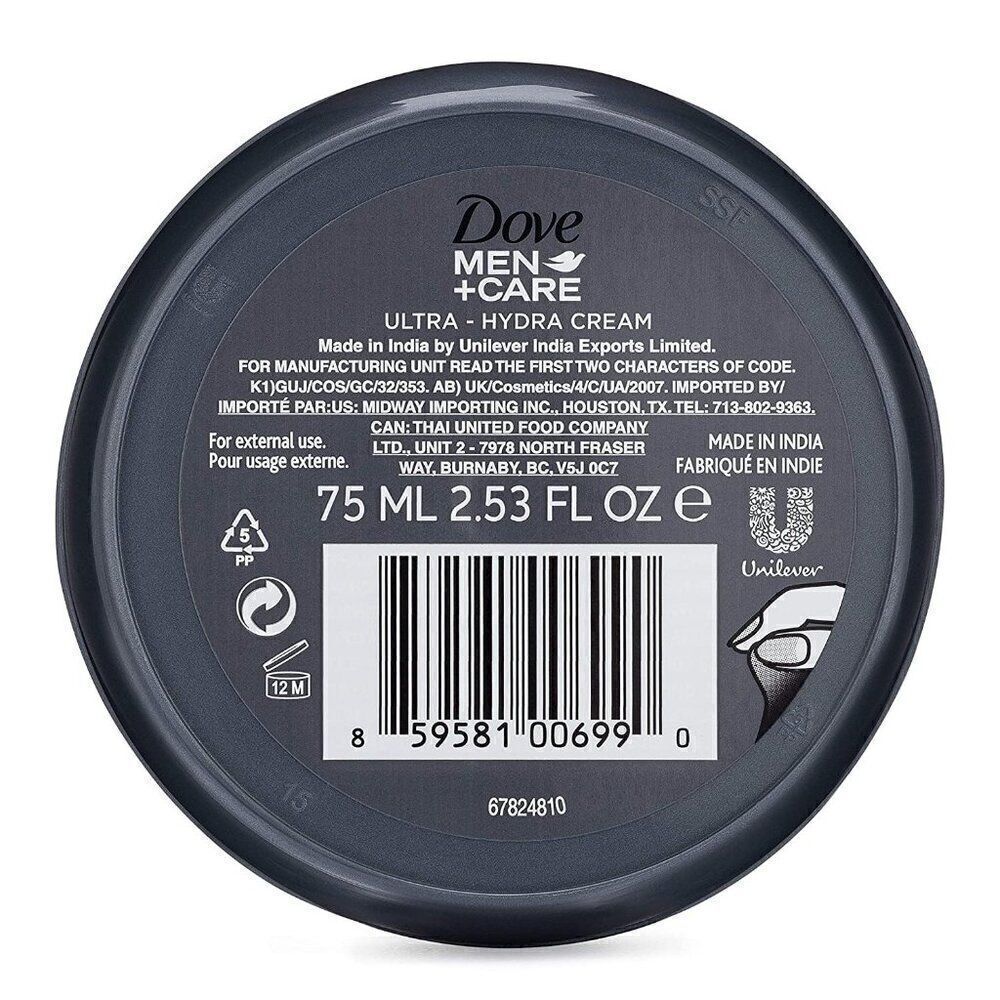 NEW SET OF 2 Dove MEN+CARE Ultra Hydra Cream Face Hands Body 2.53 Oz - Picture 2 of 2